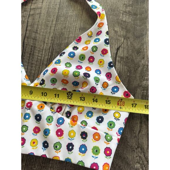 Y2K XOXO Halter Top Large (Runs Small) 2000s Bright Floral Festival Retro - Picture 9 of 11